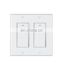 US Standard Zigbee WiFi Smart Remote Control 2 Gang Button Swich Support Alexa& Echo Dot Google Home Voice Control Swich