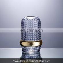 Most Popular Consumer Small Decorative Gold Crystal Glass Tall Vase Flower Vintage Style For Wedding thumbnail-4