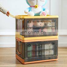 Wholesale Foldable Plastic Bin Transparent for Kids Outdoor Container With Lock Collapsible Kids Toys Storage Box Organizer thumbnail-2