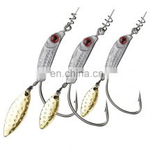 JOHNCOO Weighted Swimbait Hooks with Blade Attachment Fishing Lures Jig Heads Weighted Twistlock Crankbait Fishing Spinner Bait