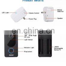 2020 Trending Wholesale Phone Intercom Remote Monitoring EKEN V7 1080p WiFi Video Doorbell Camera for House thumbnail-4