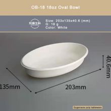 OB-26 26oz Oval Bowl/Sugarcane pulp is degradable