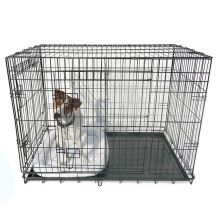 China factory Multiple Sizes 2 Door Folding Metal Dog Cage or Pet Crate Iron Kennel with Tray Cats Dogs Crate Home