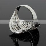 Newest Design Saudi Love 18K Gold Clear Stones Elegant Bridal Jewelry Ring in CZ thumbnail-6