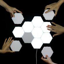 Pack of 3 Pcs LED Touch Creative Honeycomb Lights Crystal Wall Lamp Modular Assembly Quantum Modern Bedroom Hotel Lamps thumbnail-3