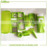 Plastic Multifunctional Chinese Vegetable Cutter 12 Pieces Set thumbnail-1