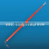 Telescopic measuring rod with push button