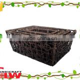 Set of 5 seagrass material twist rope antique design storage basket for house decoration,decorative storage basket