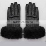Ladies Sheepskin Guneine Leather Gloves With Fur thumbnail-1