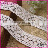 Double Sizde 1.14" Facotry Wholesale Cheap Crochet Natural White 100% Korean Lace Fabric for Graments Accessory thumbnail-1