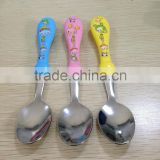 children Plastic handle stainless steel spoon