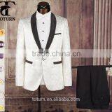 New Style Hot Sale Fancy Direct Manufacturer Made to Measure Formal Wear White Two Pieces Rayon Coat Pant Men Suit for Wedding Supplier's Choice thumbnail-1