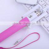 Universal Pink Mini Foldable Wired Selfie Stick Android Aluminium Monopod With Cable thumbnail-1