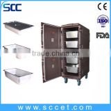 roto-molded insulated food warmer cart thermal food serving carrier in restaurant and hotel