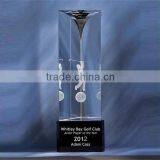 Crystal Golf Awards Trophies With Black Base