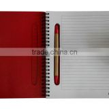 High quality Hard cover Spiral notebook with sticky notes and pen slot