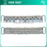 1.5MM 3MM Clear Cystal Rhinestone Flower Connector Rhodium Metal Belt Buckles thumbnail-2