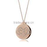 14K Rose Gold Plate With Genuine Crystal Stone Love & Infinite Pattern in 925 Silver/Brass Customize Design