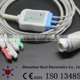 Patient Monitor ECG 3 Lead Cable and Leadwires With Clip Connector for Philips Machines