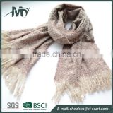 soft polyester scarf big stripe woven scarf for women in winter