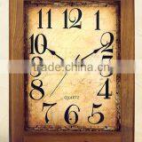 Rectangled Oak Wooden Wall Clock Decoration Items thumbnail-1