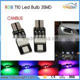 T10 5050 6SMD RGB W5W 192 168 Led Width Lamp Wedge Warning Light Bulb