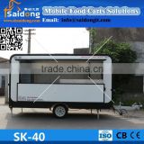 China supplier different models mobile hot dog food carts/hand push food vans food caravans with kiosk