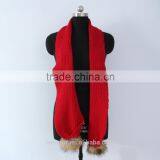 Popular Warm Crochet Scarf Real Fur Pom Pom Crochet Scarf With Hats thumbnail-1