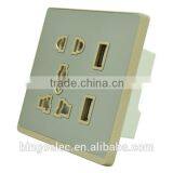 Uk Standard Multi Function 5pin Wall Socket With Double USB Socket thumbnail-2