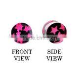 Pink Black Star Acrylic Ear Expander Ear Plugs Body Jewelry thumbnail-1