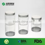 aluminium screw cap pet transparent empty plastic cosmetic jar