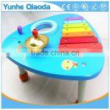 Wooden Musical Percussion Instruments Blue Triangle Table Xylophone Drum Symbol Noisy /educational Wooden Toy/ thumbnail-2