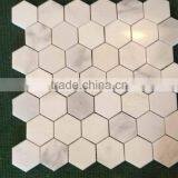 Bianco Carrara White Marble Mosaic Antique Polished Tile Middle Hexagon thumbnail-4