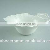 Fashion Small White Porcelain Leaf-shaped Dish thumbnail-1
