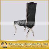 Velvet High Back Stainless Steel Dining Banquet Chair thumbnail-1