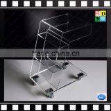 Modern Clear Acrylic Serving Hand Cart With 4 Wheels Acrylic Trolley Coffee Table thumbnail-1