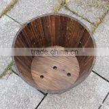 Outside Flower Box Wooden Barrel Planters Wholesale thumbnail-3
