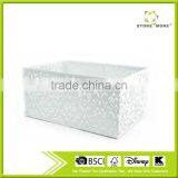 Durable Flower Patter Rectangle Metal Punched Storage Basket thumbnail-1