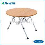 Adjustable Round Bamboo Camping Table for Outdoor Use thumbnail-1