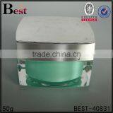 Luxury Silver Purple Black Acrylic Container New Arrival Square Shape Double Wall 15g 30g 50g Cosmetic Acrylic Face Cream Jar thumbnail-5