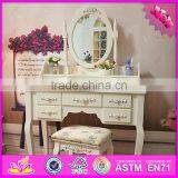 2016 Wholesale Luxurious Bedroom Solid Wooden Makeup Vanity W08H057 thumbnail-3