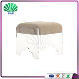 Eco-Friendly Acrylic Leg Stool Living Room Kids Stool Leather Cushion Plexiglass Ottomans thumbnail-3