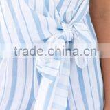 Stripe Fashion Wrap Playsuit Latest Design Lady Sexy Summer Romper thumbnail-5