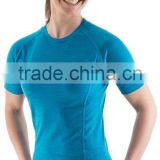 cheaper customized blue sport gym women t shirt