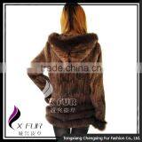 CX-G-A-191B Wholesale 2016 Hot Selling Knitted Mink Fur Hooded Zipper Womens Clothes thumbnail-2