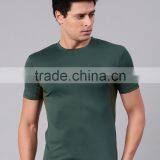 Men Green Solid Custom Color Round Neck T-Shirt Customize Mens Sports Bodybuild Tops Pure Polyester Always Fresh Running Tee thumbnail-2