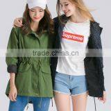 Zm50380b Europe Women Dust Coat Fashion Medium Style Plus Size Ladies Coats thumbnail-4