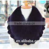 2016 Real Fox Fur Collar Women 100% Natural Scarf Winter Warm Scarves With Rex Rabbit Fur Trim thumbnail-6