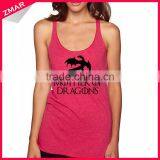 Women 100 Cotton New Model Wholesale Custom Silk Screen Printed Tank Top thumbnail-1