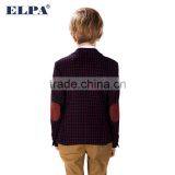 ELPA 2016 Style NXB0025 Boy Gender Plus Size Check Boy Blazer With Red Elbow Patch thumbnail-3